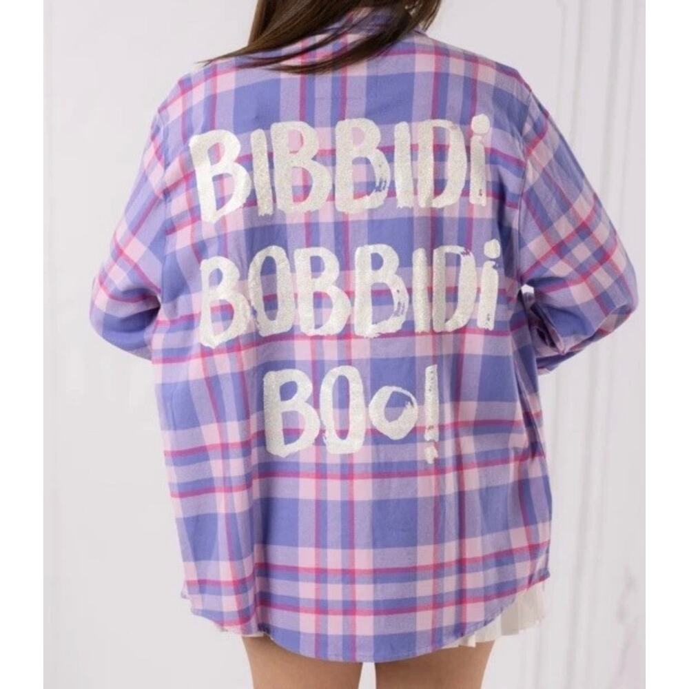 NWOT Cakeworthy Disney Fairy Godmother Cinderella Purple Flannel Shirt 4X
